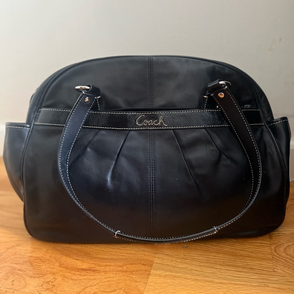 Coach Black Shoulder Bag with Structured Design